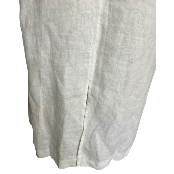 Crown Linen Designs 100% Linen Tunic Top Womens XS White Lagenlook Beachy - Picture 8 of 9